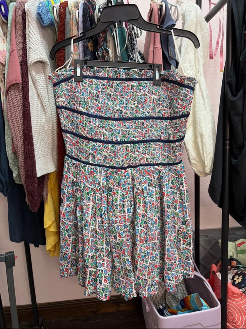 Free People Floral Strapless Smocked Romper - Multicolor